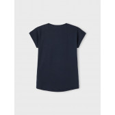 Тениска от органичен памук с цветни надписи, тъмно синя Name it 247304 2