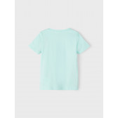 Тениска от органичен памук с плажна щампа, светло синя Name it 247581 2