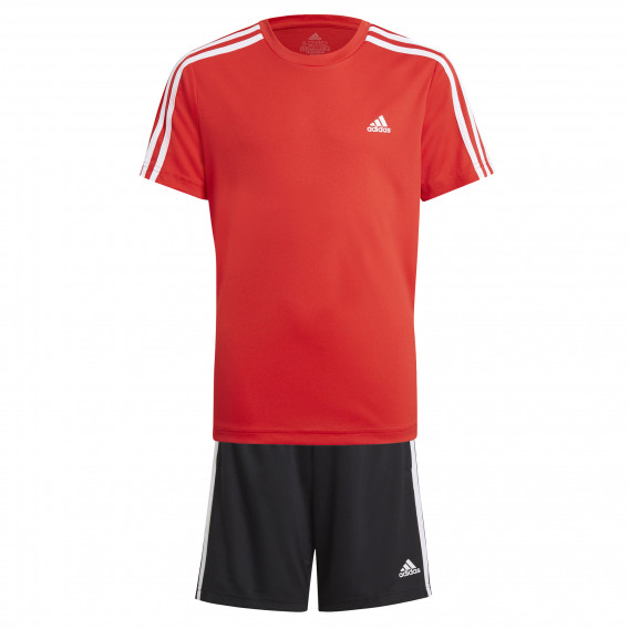 Комплект тениска и къси панталони D2M AEROREADY, червено и черно Adidas 247693 