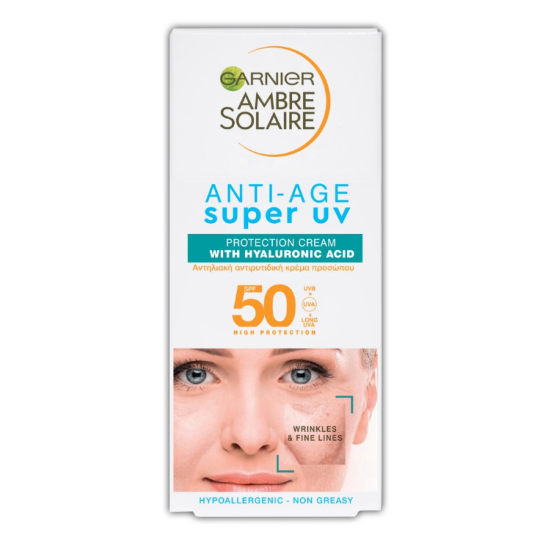 Слънцезащитен крем за лице AMBRE SOLAIRE AGE PROTECT, SPF 50, 50 мл  247730