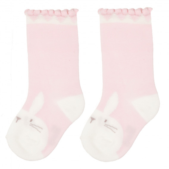 Памучен комплект от два броя чорапи с къдрички за бебе Chicco 247883 2