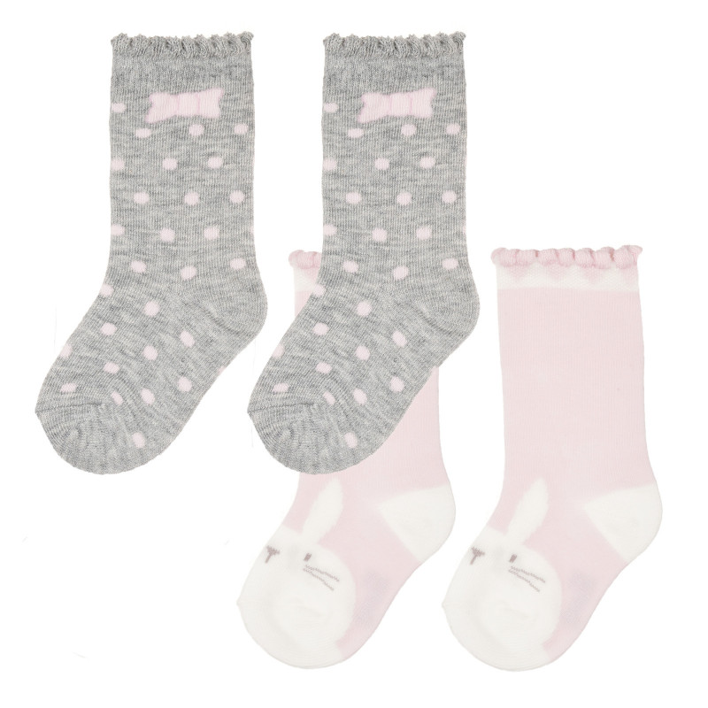 Памучен комплект от два броя чорапи с къдрички за бебе  247887