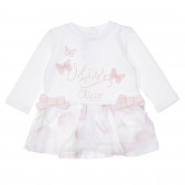 Памучна рокля с флорални мотиви за бебе, бяла Chicco 248035 