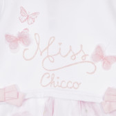 Памучна рокля с флорални мотиви за бебе, бяла Chicco 248038 3