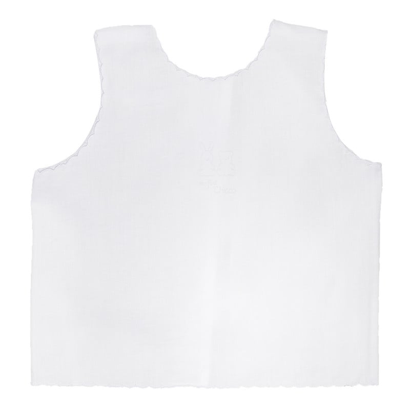 Памучна блуза без ръкави за бебе, бяла  248254