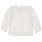 Памучна блуза с къдрички, бял цвят Chicco 248266 
