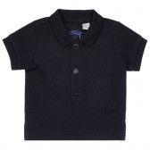 Памучна тениска с яка за бебе, тъмно синя Chicco 248298 