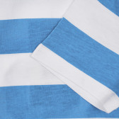 Памучна раирана тениска в бяло и синьо Chicco 248308 3