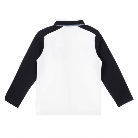 Памучна блуза с черни ръкави, бяла Chicco 248317 4