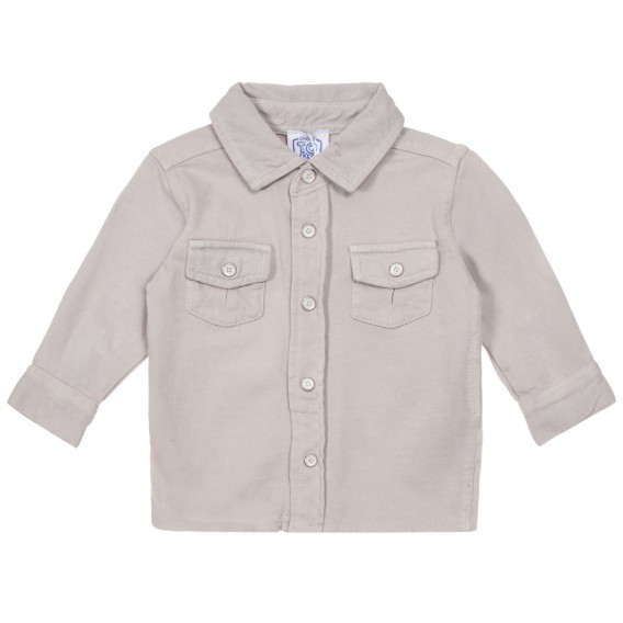 Памучна риза с два джоба за бебе, сива Chicco 248322 