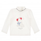 Памучна блуза с мече за бебе, бяла Chicco 248346 