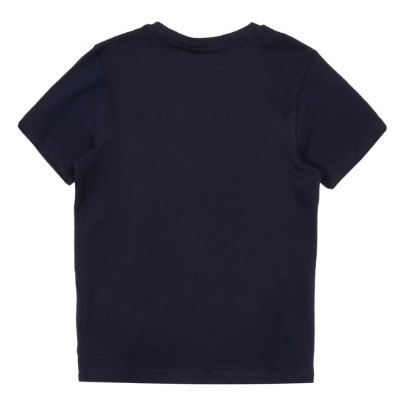 Памучна тениска с графичен принт, тъмно синя Chicco 248439 4