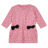 Памучна рокля с принт на звездички за бебе, розова Chicco 248460 