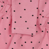 Памучна рокля с принт на звездички за бебе, розова Chicco 248462 2
