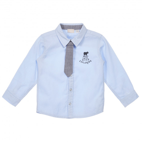 Памучна риза с вратовръзка, синя Chicco 248488 