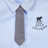 Памучна риза с вратовръзка, синя Chicco 248489 2
