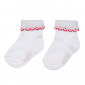 Чорапи с червен акцент за бебе, бели Chicco 248500 
