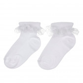 Чорапи с къдрички за бебе, бели Chicco 248502 