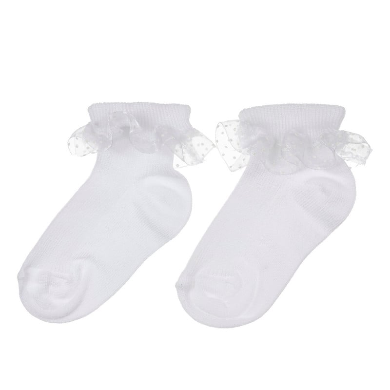 Чорапи с къдрички за бебе, бели  248502