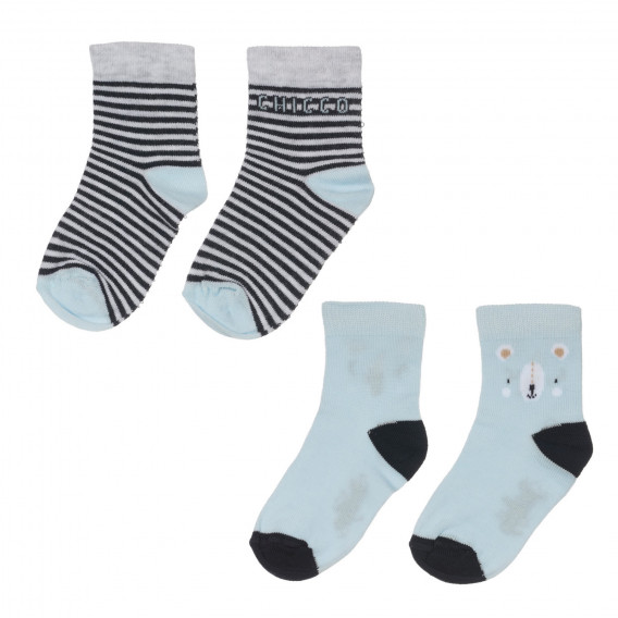 Комплект от два чифта чорапи за бебе, сини Chicco 248504 