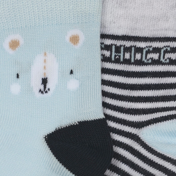 Комплект от два чифта чорапи за бебе, сини Chicco 248505 3
