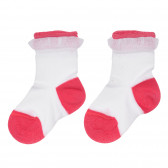 Чорапи с червени акценти за бебе, бели Chicco 248516 