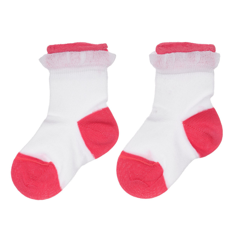 Чорапи с червени акценти за бебе, бели  248516