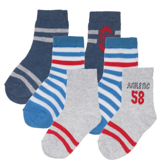 Комплект от три чифта чорапи в синьо и сиво Chicco 248518 