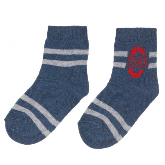 Комплект от три чифта чорапи в синьо и сиво Chicco 248522 5