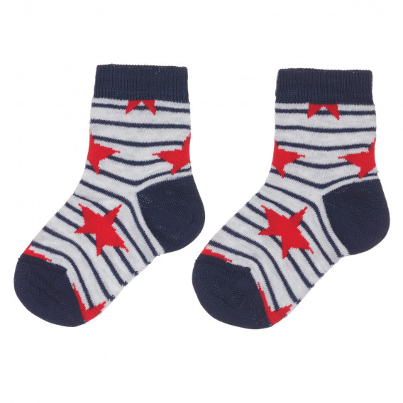 Комплект от два чифта чорапи със звезди в сиво и синьо Chicco 248531 4