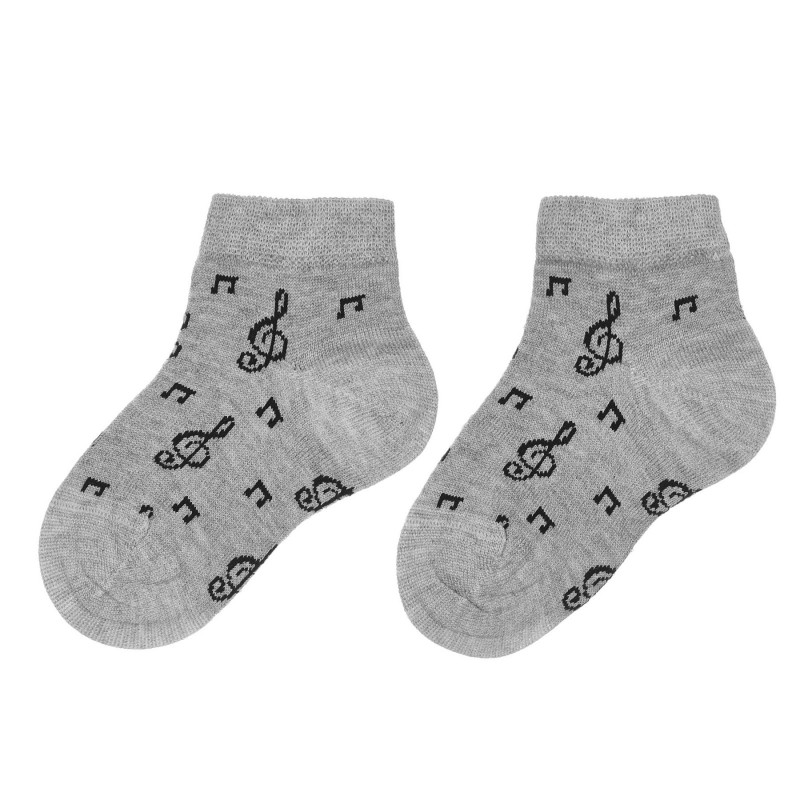 Чорапи с принт на ноти за бебе, сиви  248538