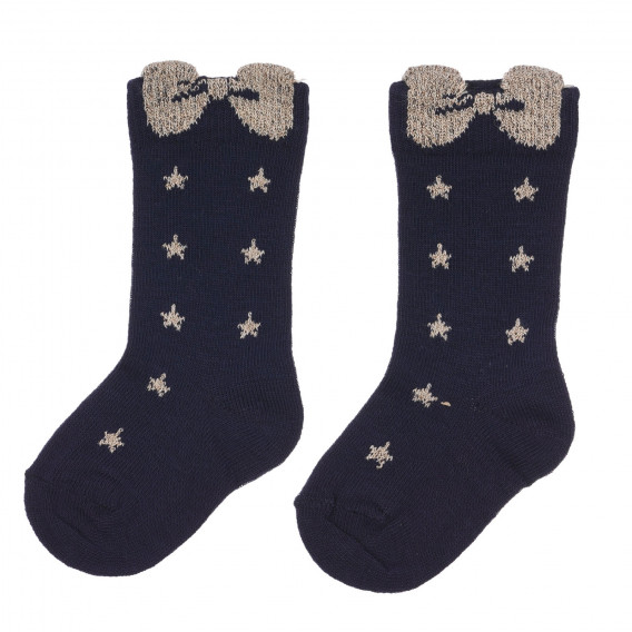 Чорапи с бродерия за бебе, тъмно сини Chicco 248575 