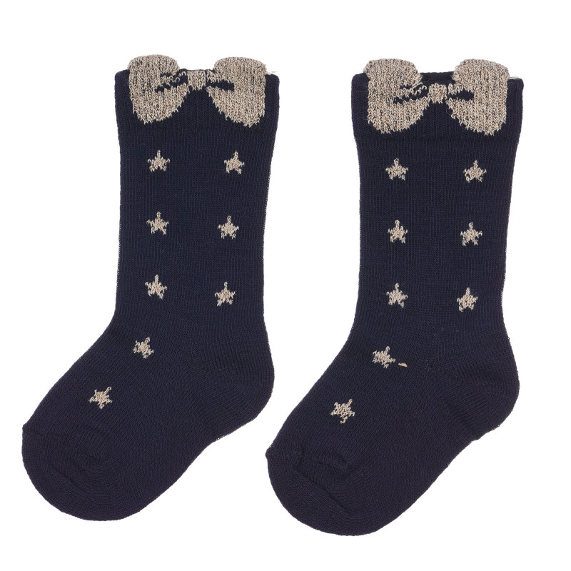 Чорапи с бродерия за бебе, тъмно сини  248575