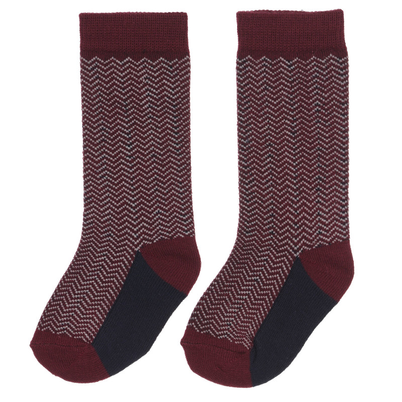 Раирани чорапи за бебе в червено и бяло  248577