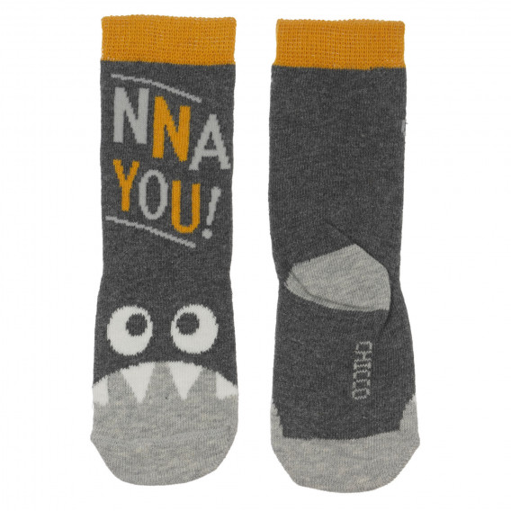 Комплект от два чифта чорапи Monsters за бебе, сини и сиви Chicco 248582 4