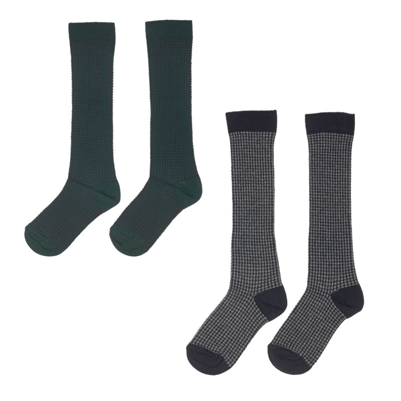 Комплект от два чифта чорапи в сиво и зелено  248587