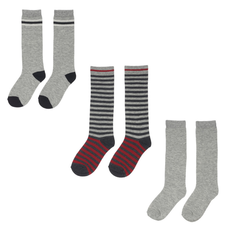 Комплект от три чифта чорапи, сиви  248603