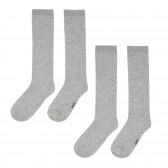 Комплект от два чифта чорапи с логото на бранда, сиви Chicco 248614 