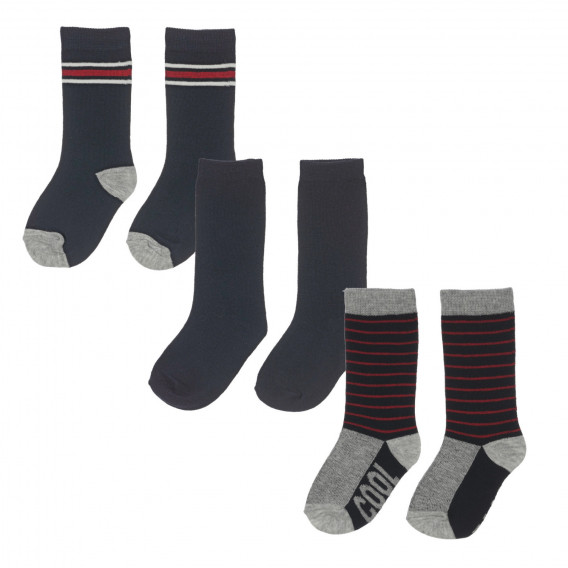 Комплект от три чифта чорапи, тъмносини и сиви Chicco 248637 
