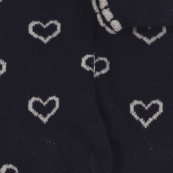 Чорапи с блестящи сърца за бебе, сини Chicco 248656 2