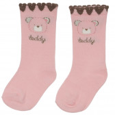 Комплект от два чифта чорапи в розово и кафяво Chicco 248664 4