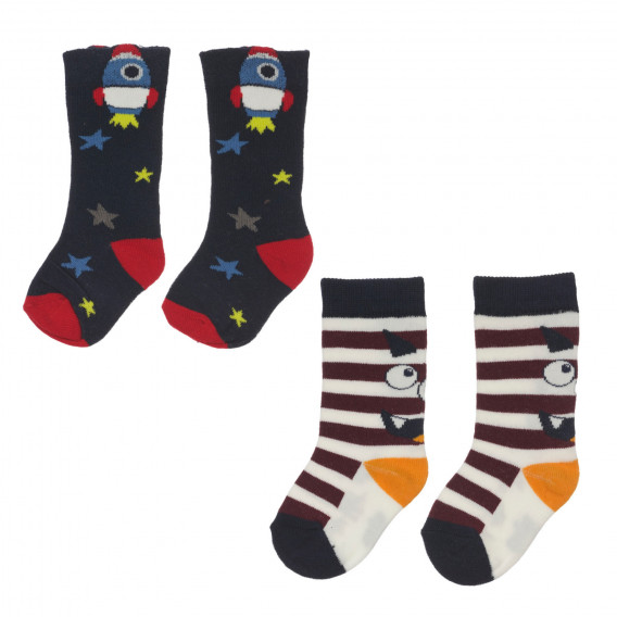 Комплект от 2 чифта чорапи за бебе, многоцветни Chicco 248665 