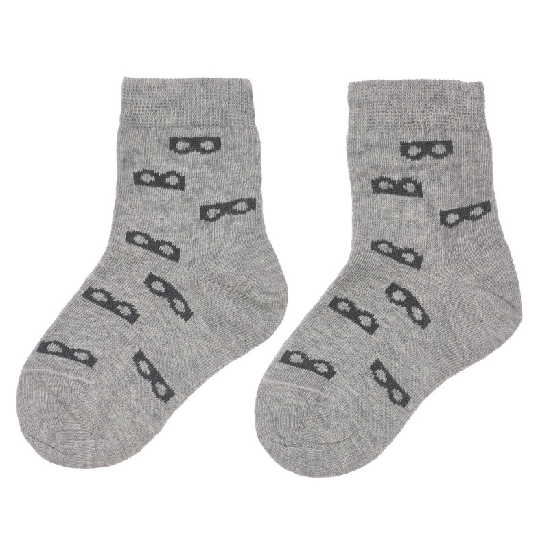 Чорапи с графичен принт, сиви  248677