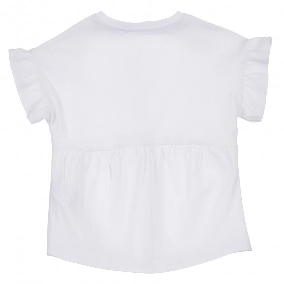 Тениска от органичен памук с къдрички, бяла Name it 248751 4