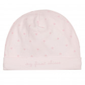 Памучна шапка за бебе с принт на сърца, розова Chicco 248846 