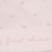 Памучна шапка за бебе с принт на сърца, розова Chicco 248847 2
