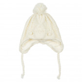 Шапка с плетени фигурални елементи, за бебе, бяла Chicco 248853 