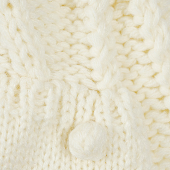 Шапка с плетени фигурални елементи, за бебе, бяла Chicco 248854 2