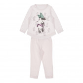 Памучна пижама с Мини Маус за бебе, розова Benetton 249076 
