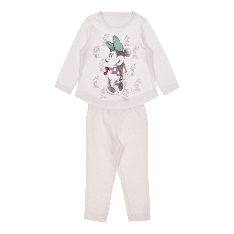 Памучна пижама с Мини Маус за бебе, розова  249076